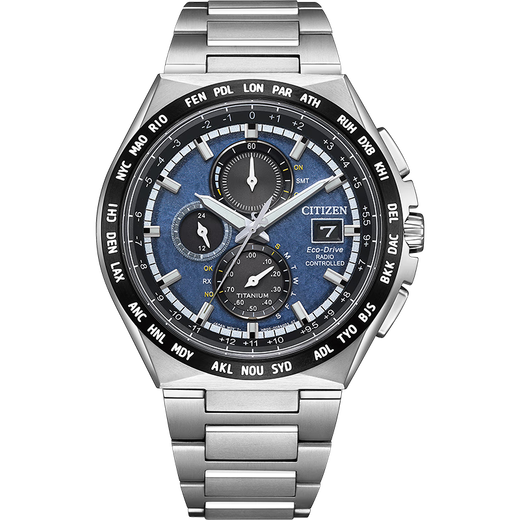 Citizen (CITIZEN) watch men's Japanese and Korean watch radio air eagle series Shubo titanium sun display New Year gift AT8238-84L