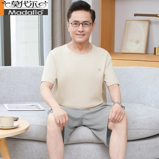 莫代尔纯棉睡衣男士短袖短裤夏季薄款2025新款中老年爸爸大码家居服套装 13601#浅绿色 纯棉短袖短裤 4XL 【建议180-200斤】