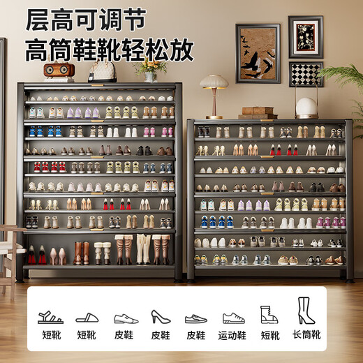 Kamelai Kamelai steel medieval style doorway shoe cabinet home entrance storage cabinet multi-layer storage cabinet integrated against the wall 5 layers breathable Italian gray length 120 width 3878