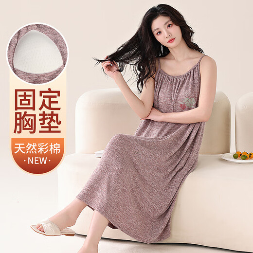 Langsha 2025 Summer Nightgown for Women Sospeche Pechón de pecho fría Pajama de longitud media para mujeres DFL [11304] M