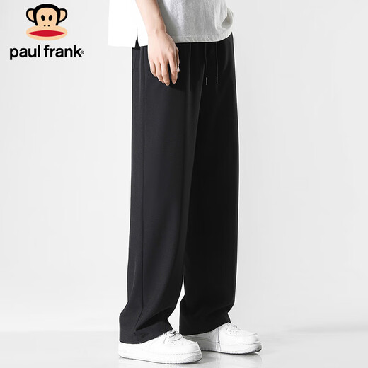 Paul Frank Pants Men's Spring and Summer Straight Ice Silk Casual Pants Men's Loose Quick-Drying Sports Pants Men's Pants Black XL