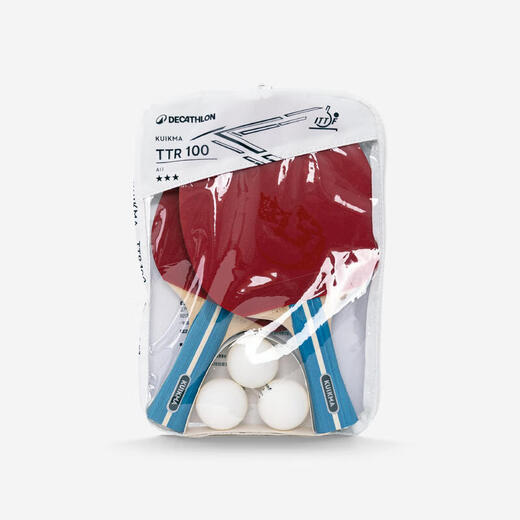 Decathlon table tennis racket horizontal double racket children's primary school table tennis high school entrance examination three-star finished racket-5165392