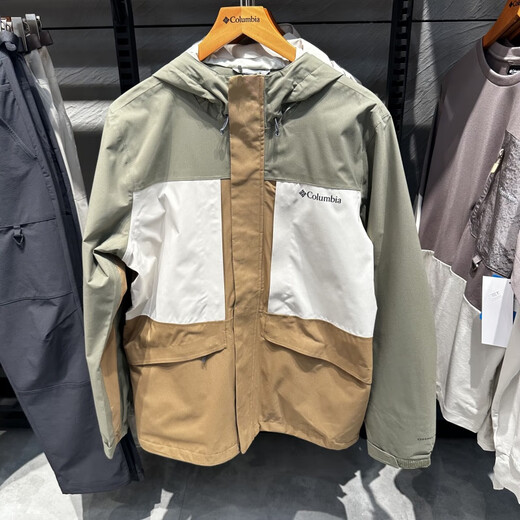 Columbia25新款哥伦比亚男防风防水连帽单层夹克冲锋衣XE4839官方旗舰 XE4839011黑灰色 S