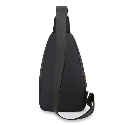 Chest bag men's crossbody bag outdoor travel sports bag fitness running Oxford cloth waterproof chest shoulder bag black