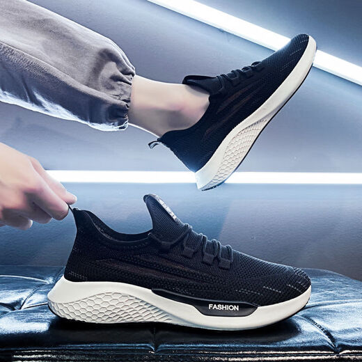 Summer casual mesh shoes men's running shoes men's shoes mesh running shoes breathable running casual shoes durable work shoes YT-1 white 41