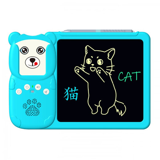 Huluoluo Children's Enlightenment Palm Card Early Education Machine Chinese and English Bilingual Literacy Learning Machine Kindergarten Baby Toys Blue (112 cards, 224 audiobooks) Chinese and English (rechargeable model