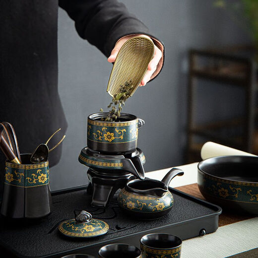 Lazy tea set set for home light luxury high-end office automatic tea making artifact accessories Kung Fu tea cup tea kettle automatic tea set 9 pieces without tea tray