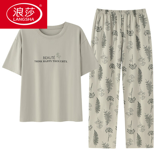 Langsha 2025 Nuevo pijama para mujeres en verano Los pantalones de manga corta de algodón puro se pueden usar en el exterior para trajes de ropa casera casuales. YZT9721 M [Recomendado para usar 80-100 Jin [Jin es igual a 0,5 kg]]