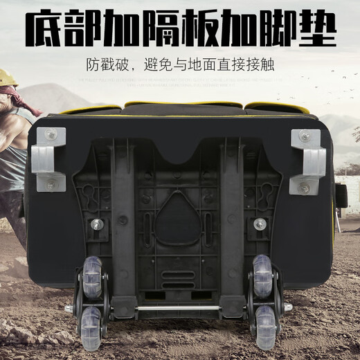 Shantou Lincun wheeled tool bag large pull rod roller canvas thickened multi-functional large capacity wear-resistant repair electrician tool box pull rod plastic bottom blue large