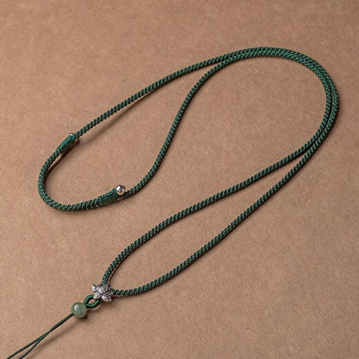 Minamiuri necklace rope jade pendant jade pendant lanyard wear-resistant adjustable hanging neck sling pendant rope men and women pendant rope 925 anemone pendant lanyard - black
