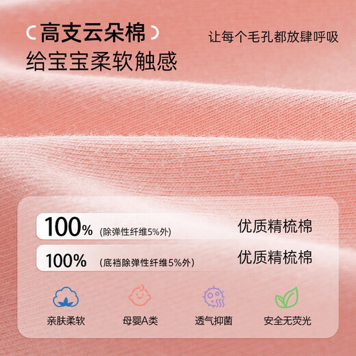 Arctic velvet 4-pack children's underwear for girls in the developmental period, pure cotton, girl students, 10A antibacterial boxer shorts, baby middle and older children