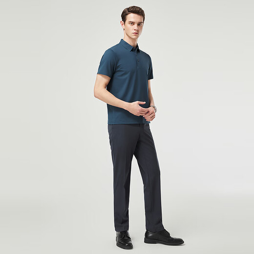 YOUNGOR short-sleeved POLO shirt for men, machine washable, mulberry silk blended, seamless, casual, not easily deformed, 2025 new product, dark blue VSZS513119GCA L (recommended 135-150 Jin Jin equals 0.5 kg)