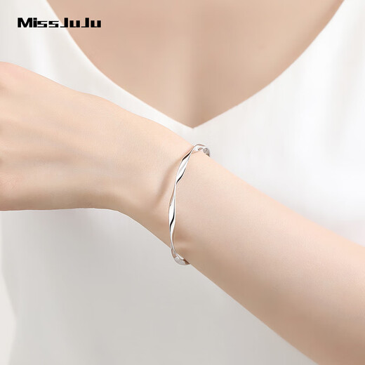 Miss JuJu pt950 platinum Möbius bracelet women's platinum ring solid bracelet weight 13.46 grams inner diameter 54mm