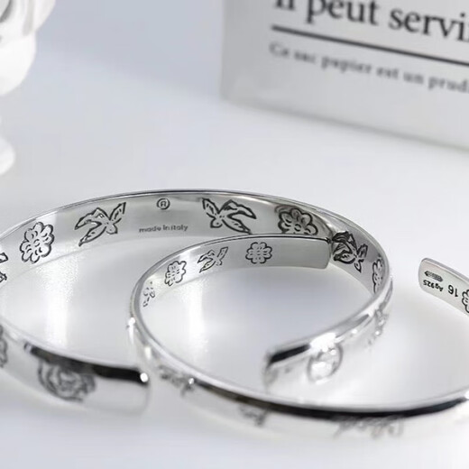Jea.Pie bracelet sterling silver bracelet men's trendy Wang Yuan same style as a birthday gift for boys and girlfriends niche versatile couple style women's narrow version