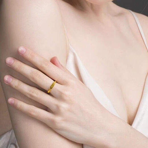 Taijufu gold-wrapped silver ring for women gold color 1314 couple ring 520 live ring for men to give to girlfriend birthday gift 520 women's one
