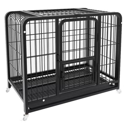 Dog cage small dog indoor stainless steel cage with toilet Shiba Inu Corgi pet cage dog fence thick and reinforced 78#785067cm simple white