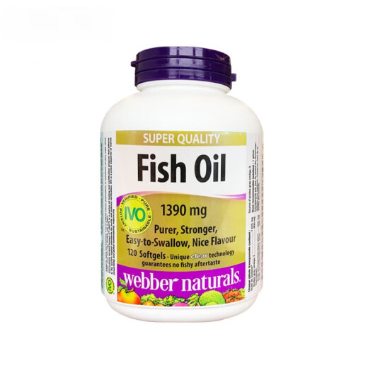 Webber Naturals 4 veces 99% de alta pureza Aceite de pescado de aguas profundas 1390mg Adult Omega3 Middle-Eby y ancianos CARDIOVASCULAR 1 botella 120 cápsulas 1390mg [Versión agregada]