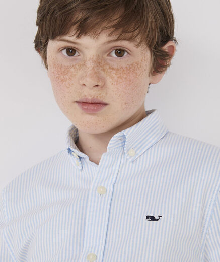 Vineyard vinesVineyard Vines Boys Striped Stretch Oxford Shirt, Ocean Breeze, Large Ocean Breeze Large