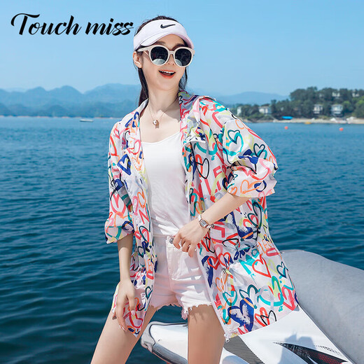 塔驰密司轻奢时尚洋气防晒衣女2025夏季新款宽松休闲轻薄透气上衣连帽外套 白色 M 80-120斤