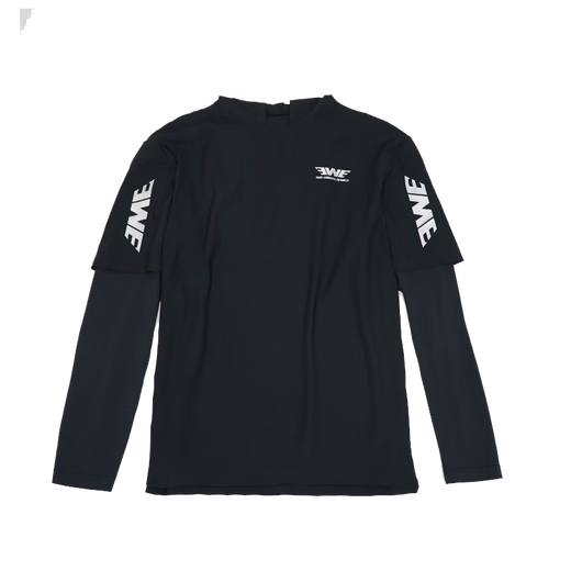 EWE25 Fake Two-Piece Sun Protection Clothes Samurai Sleeve Sun Protection Clothes Breathable Ice Sensitive Clothes Anti-UV Fishing Clothes Black S