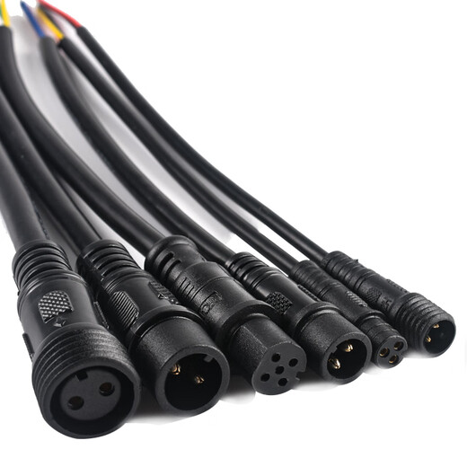 Zejie waterproof wire connector male and female butt plug car connector LED power connector industrial plug 234 core 2 core 0.3 square male and female head butt 1 set (nut diameter 13mm)