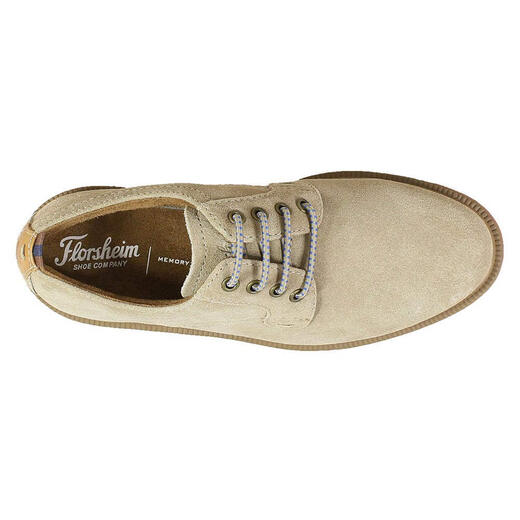 Florsheim Boys, Supacush Flat Toe Oxford Shoes - Little Kids and Big Kids, Sand Velvet/Brick Sole Sand Velvet/Brick Sole 6 Big Kid