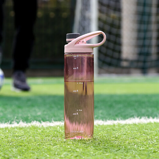 LOCK & LOCK plastic water cup student water cup tritan outdoor sports fitness anti-fall space cup high temperature resistance large capacity pink 750ml