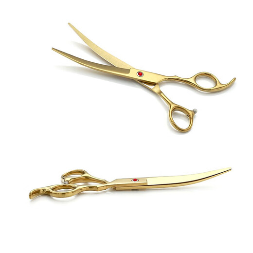 Beni pet pet scissors, grooming curved scissors, cat and dog pet shearing scissors, premium black and gray set of 5 pieces, 4 scissors, 1 comb