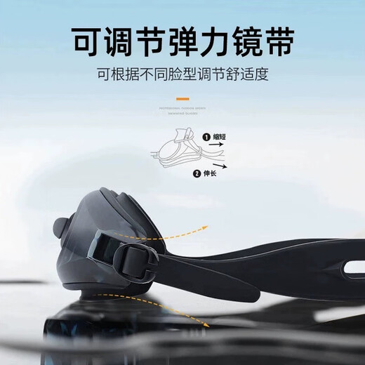 Memokuma swimming goggles waterproof and anti-fog adult high-definition myopia degree men and women professional diving goggles swimming cap set swimming equipment dark night black waterproof and anti-fog + free earplugs