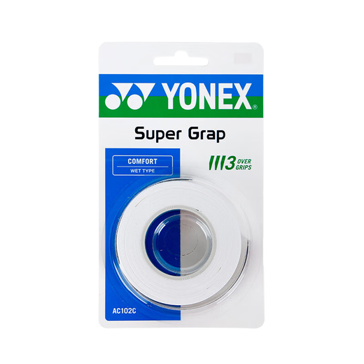 YONEX尤尼克斯羽毛球手胶运动吸汗带握把胶AC-102C-011白色三条装