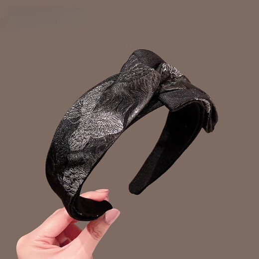 Keegfeg Korean luxury luxury high-end hair hoop women's 2025 new pressed wide-brimmed ethnic style retro light luxury headband bow headband