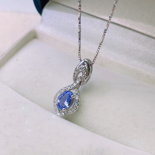 Junpo Explosive Natural Tanzanite Pendant Stone Size 4*6mm 925 Silver Gold Plated Special Simple Pendant Without Necklace