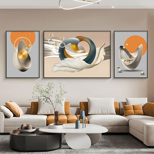 Decorative paintings of the background wall behind the living room sofa 2025 new modern, simple, high-end and light luxury high-end paintings K11972 70*90120*9070*90 hand-made diamond-inlaid aluminum alloy black frame