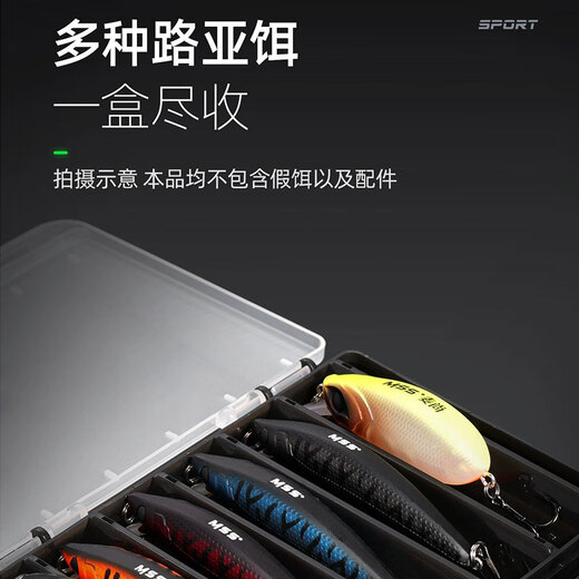 Handing Luya Bait Box Fishing Accessories Box Double-sided Storage Box Double-Layer Tools Fishing Gear Bait Portable Box Thickened and Strong Type A Single-Layer Bait Box White)