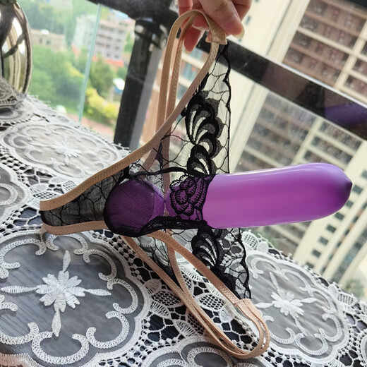 Confidential Personalized open breathable bag mesh gun bullet separation JJ set U convex men's temptation thong underwear T Purple short 1 piece Weight 145 Jin Jin equals 0.5 kg Inner hip circumference 88 Inner waist circumference 2.15 or less