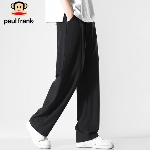 Paul Frank Pants Men's Spring and Summer Straight Ice Silk Casual Pants Men's Loose Quick-Drying Sports Pants Men's Pants Black XL