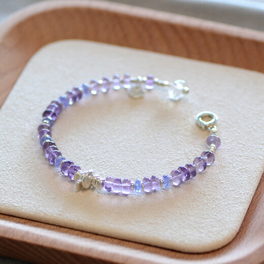 Pure Lavender Ice-Permeable Natural Amethyst Tanzanite Silver Bracelet Women's Exquisite Original Nine Purple Lihuo Suitable for Clean Hands 17