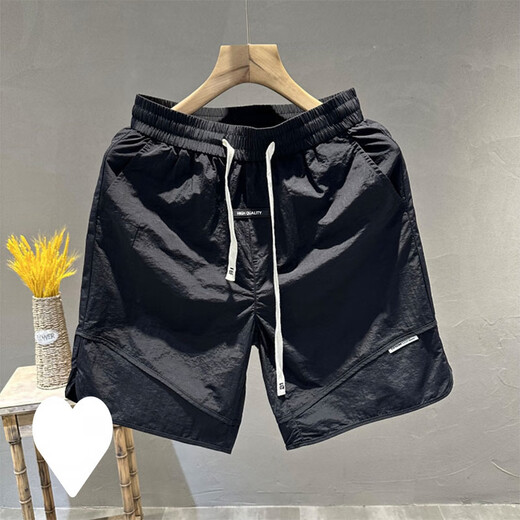 常缕竺美式高街风速干短裤男夏季薄款多巴胺运动五分裤百搭休闲沙滩裤子 9227休闲裤-玫瑰粉 33 (145-155斤)