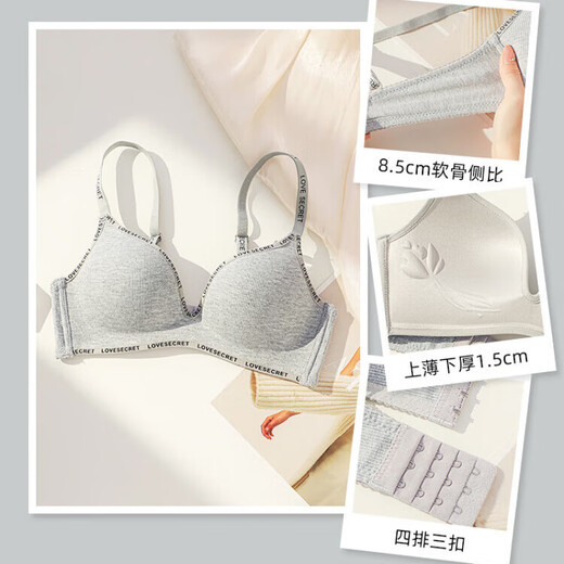 维多利亚的格调维密系列内衣女聚拢小胸显大收副乳防下垂无痕夏新款无钢圈文胸罩 花灰-单件 75A
