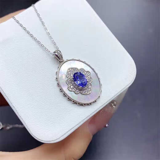 Iosn natural tanzanite pendant for women 925 silver precision inlaid blue gemstone necklace high-end jewelry pendant gift