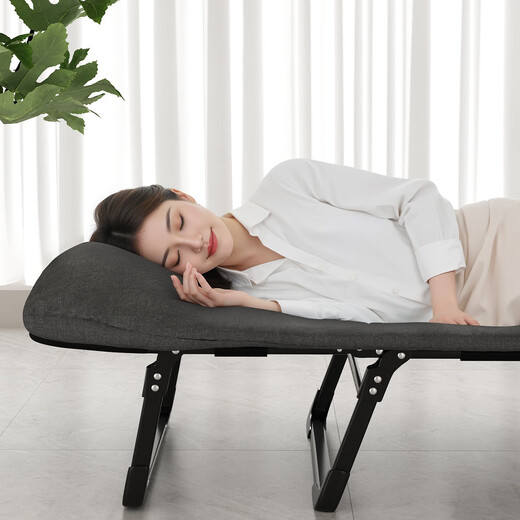 Xiaojiangzi folding bed lounge chair lunch bed multi-function single camp bed office nap bed accompanying bed gray 180*60