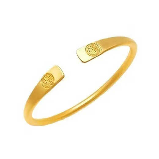 QUAMER 18k golden ancient method inheritance double blessing character element circle open bracelet new Chinese style national trend style blessing double blessing open bracelet gift box