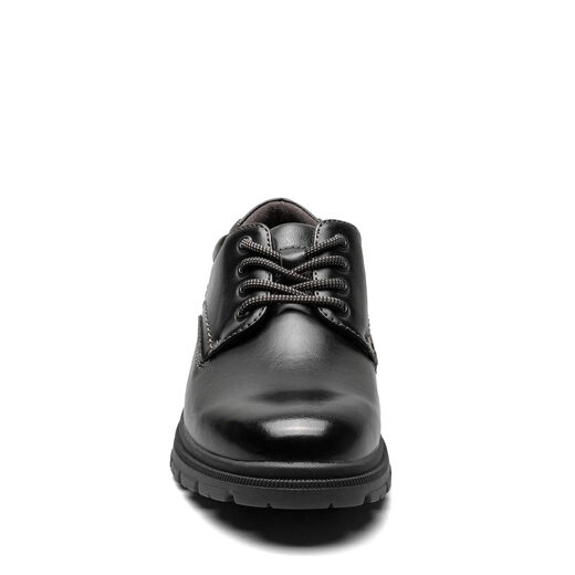Florsheim Boys' Oxford Shoes Casual Leather Shoes 8-12 Years Old, Comfortable and Breathable Black 2.5 Big Kid