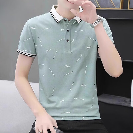 Sept t-shirts à manches courtes de sept wolf Summer Polo en coton imprimé pour hommes T-shirt mince t-shirt Men 677 White L [110-120Jin [Jin est égal à 0,5 kg]]]