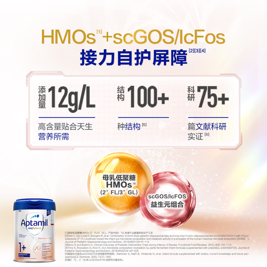 Aptamil German Platinum Edition HMO Infant Formula Milk Powder 1+ (over 1 year old) 800g 6 cans in box Aptamil Platinum