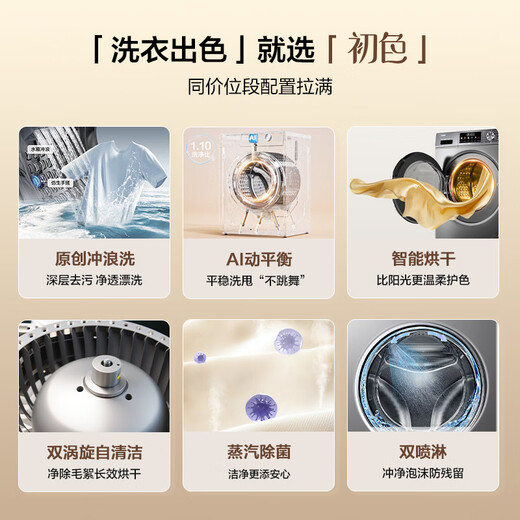 Haier drum washing machine fully automatic ultra-thin washing and drying all-in-one machine with dryer self-operated HMATE29S 10kg first-class energy efficiency trade-in household appliances state-subsidized underwear washing