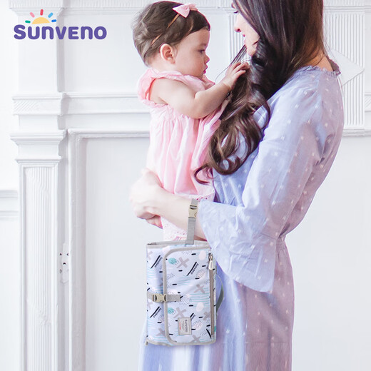 WCZ German Craftsman Baby Portable Diaper Bag Diaper Changing Pad Diaper Storage Bag Out Diaper Bag Diaper Storage Light Elegant Blue 1 piece