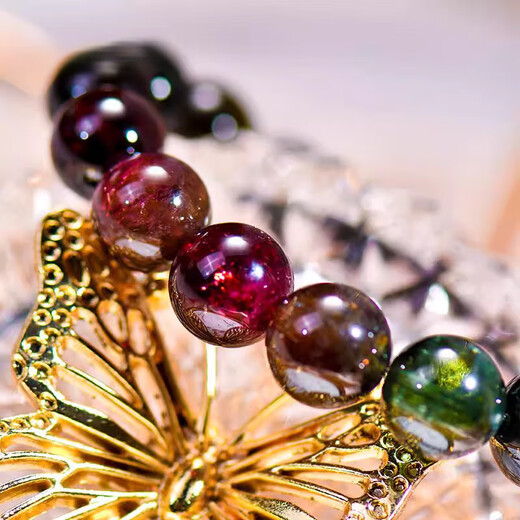 Eternal Symbol Brand Natural Crystal Brazilian 7A Black Rose Old Mine Brown Sugar Tourmaline Bracelet Women's Gift Jewelry Grade Approximately 8mm Brown Sugar Tourmaline