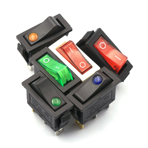 Dafurui KCD3 boat-shaped switch boat-shaped accessories electric cooker electric rice cooker electric wok power button push type with light KCD3 two gears 3 feet white red light (1 piece)