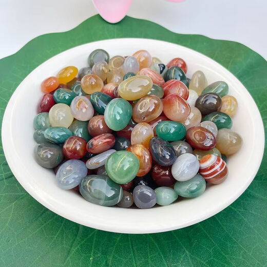 Runhuanian colorful pure colorful rain flower stone agate stone fish tank landscaping multicolored stone hydroponic flower pot color polishing 6 pieces Not supported Remarks Be careful when shooting